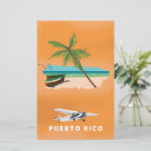 Puerto Rico illustrated map travel poster. (Standing Front)