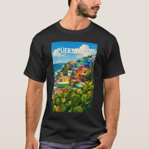 Puerto Rico Illustration Travel Art Vintage T-Shirt