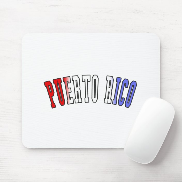 Puerto Rico in National Flag Colors Mousepad