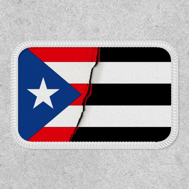 Puerto Rico Independence Black and White Flag Patch (Front)