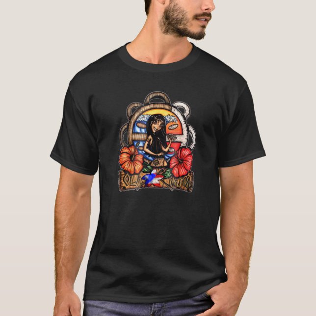 Puerto Rico Inspired In The Taino And Surf Culture T-Shirt (Front)