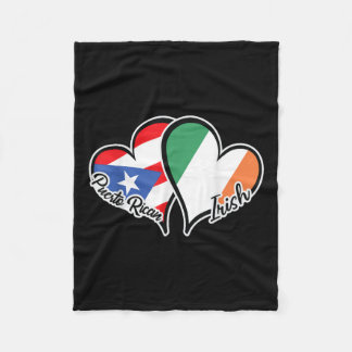 Puerto Rico Ireland Flag Half Puerto Rican Half Ir Fleece Blanket