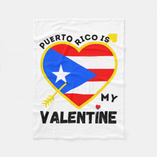 Puerto Rico Is My Valentine Valentine's Day Puerto Fleece Blanket