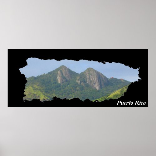 Puerto Rico Island Map Cayey Poster