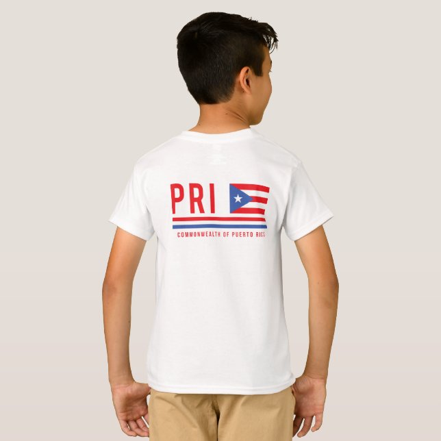 Puerto Rico ISO Code Alpha 3 Design T-Shirt (Back Full)