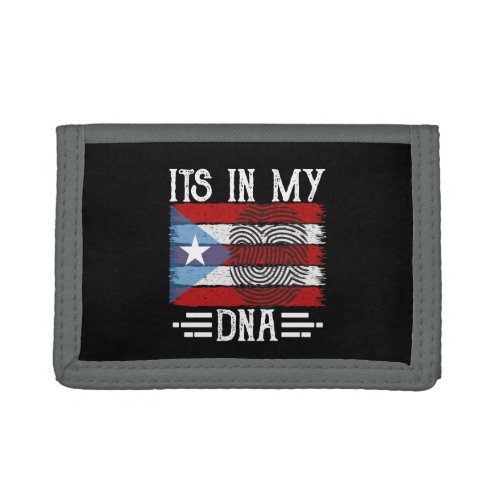 PUERTO RICO ITS IN MY DNA FLAG TRIFOLD WALLET