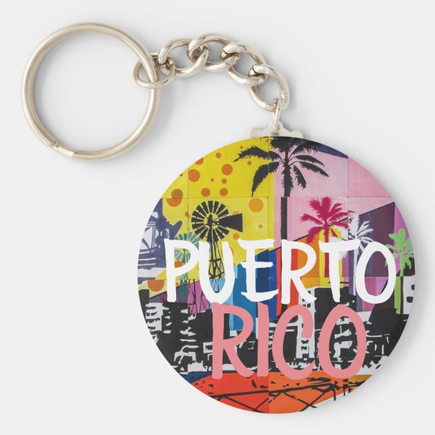 Puerto Rico souvenirs Rican Metal Key Holder Ring Round Coqui 