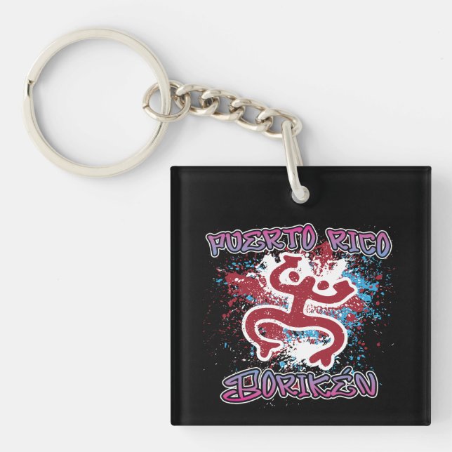 Puerto Rico Koki Taíno Street Art Graffiti Keychain (Front)