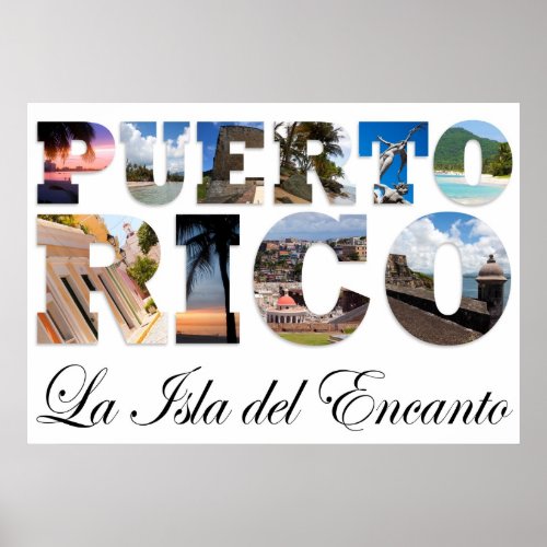 Puerto Rico La Isla Del Encanto Collage Poster