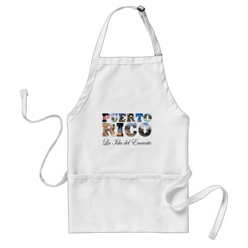 Puerto Rico La Isla Del Encanto Montage Adult Apron