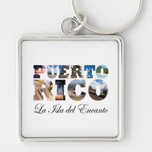 Puerto Rico La Isla Del Encanto Montage Keychain