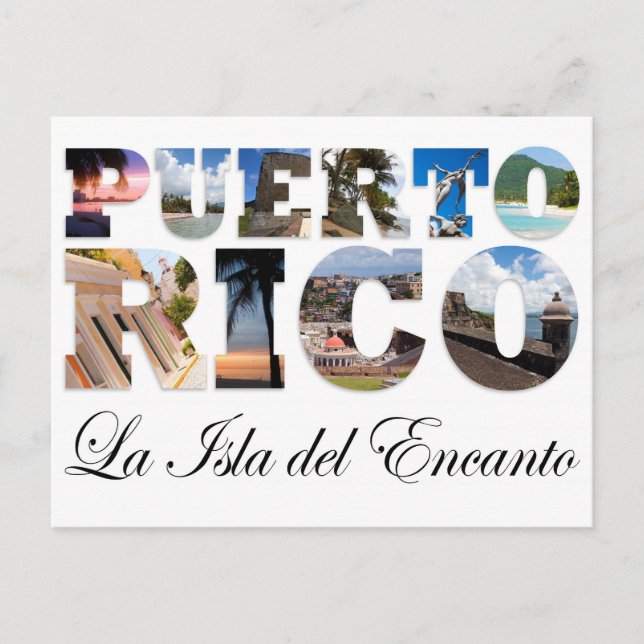 Puerto Rico La Isla Del Encanto Montage Postcard (Front)
