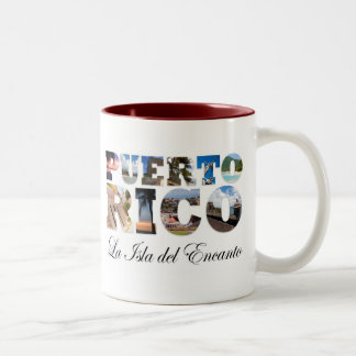 Puerto Rico La Isla Del Encanto Montage Two-Tone Coffee Mug