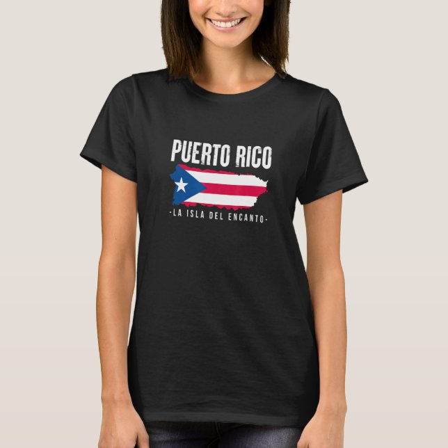 Puerto Rico La Isla Del Encanto Puerto Rican Flag  T-Shirt (Front)