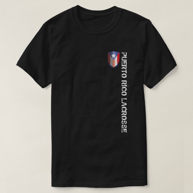 Puerto Rico Lacrosse Crest LONG VIEW T-Shirt (Design Front)