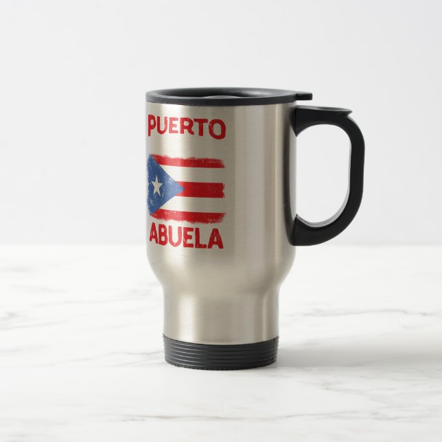 Puerto Rico Ladies Abuela Grandma Flag Mothers Day Travel Mug (Right)