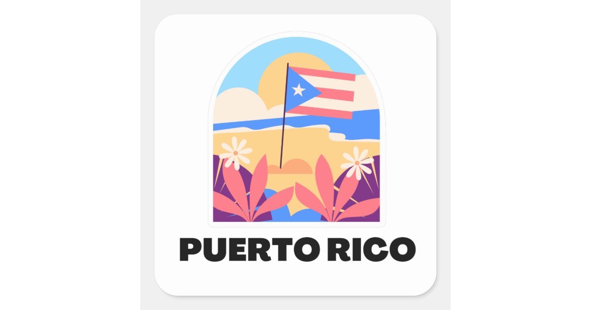 Puerto Rico Sticker Logo Puerto Rico Landscape Sticker | Zazzle