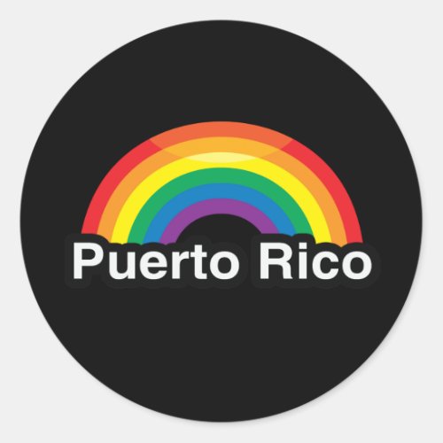 PUERTO RICO LGBT PRIDE RAINBOW CLASSIC ROUND STICKER