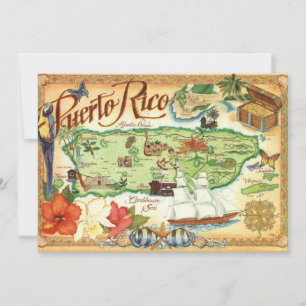 Puerto Rico Map 5x7 Big Postcard