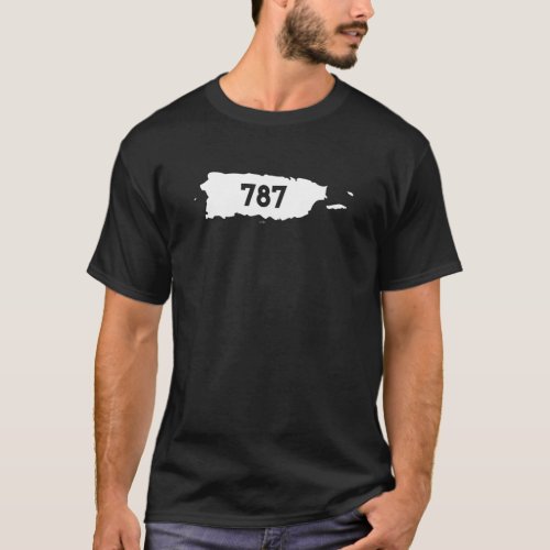 Puerto Rico Map Area Code 787 Classic  T_Shirt