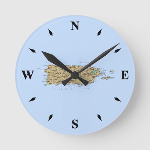 Puerto Rico Map Clock
