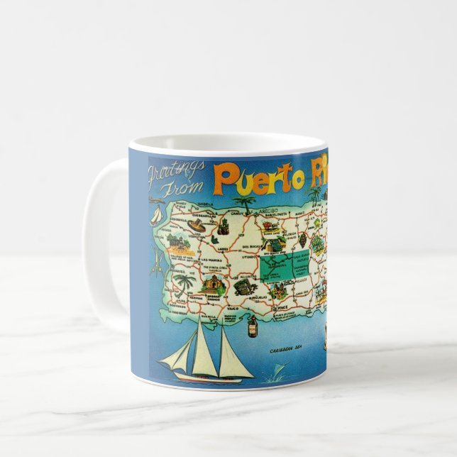  Puerto Rico Map Mug (Front Left)