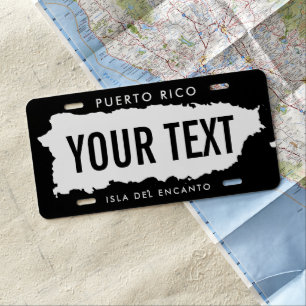 Puerto Rico Map Personalized License Plate
