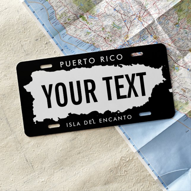 Puerto Rico Map Personalized License Plate (In Situ)