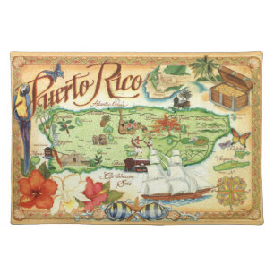 Puerto Rico Map Placemat