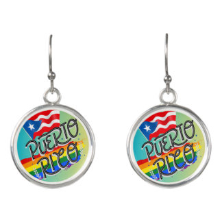 Puerto Rico Map Rainbow Earrings