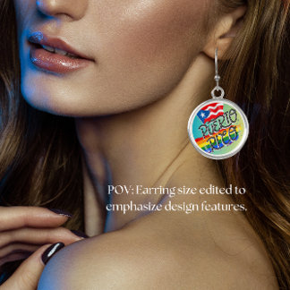 Puerto Rico Map Rainbow Earrings
