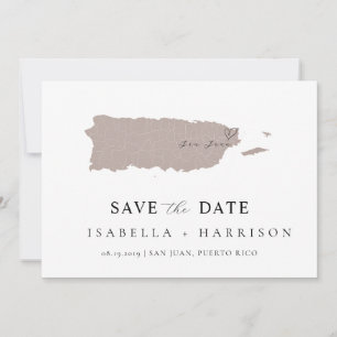 Puerto Rico Map Save the Date Template