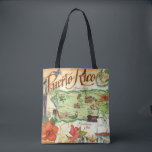 Puerto Rico Map Shoulder Tote<br><div class="desc">A vintage,  very colorful postcard map of Puerto Rico repurposed all over a wonderful shoulder tote.</div>