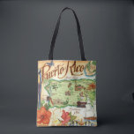 Puerto Rico Map Shoulder Tote Bag<br><div class="desc">A vintage,  very colorful postcard map of Puerto Rico repurposed all over a wonderful shoulder tote.</div>