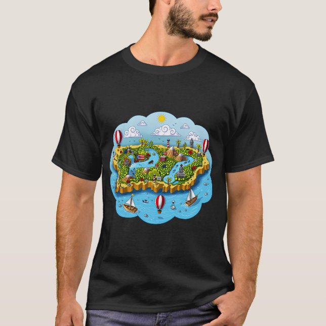 Puerto Rico Map T-Shirt (Front)