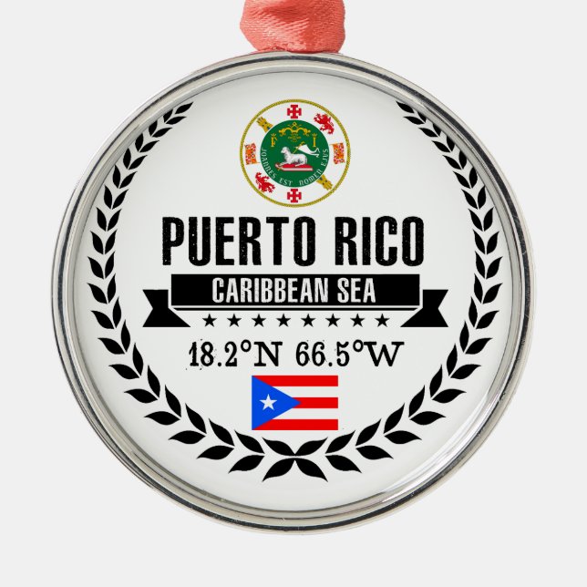 Puerto Rico Metal Ornament (Front)