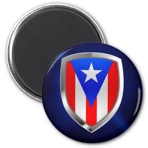 Puerto Rico Metallic Emblem Magnet