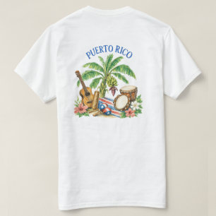 Puerto Rico Musical Heritage Vintage Sketch T-Shirt
