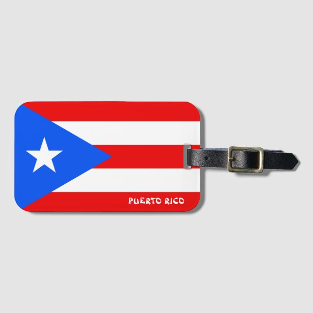Puerto Rico National Flag Patriotic Luggage Tag (Front Horizontal)