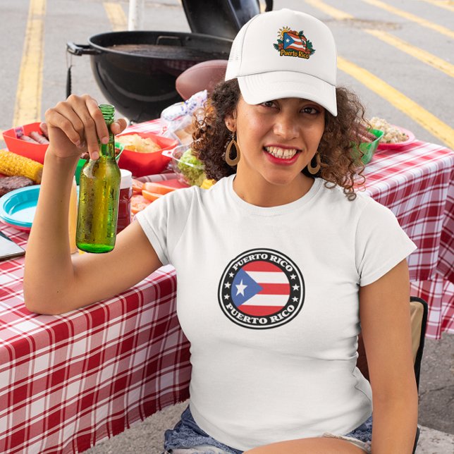 Puerto Rico National Flag Round Logo T-Shirt (Puerto Rico National Flag Round Logo T-Shirt)