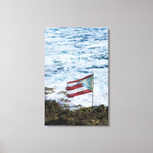 Puerto Rico Old San Juan flag of Puerto rice Canvas Print