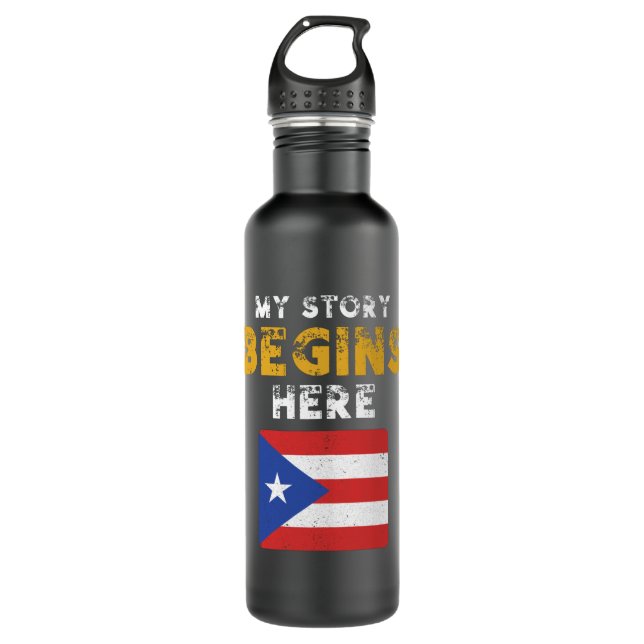 Puerto Rico Origin Stainless Steel Water Bottle (Front)