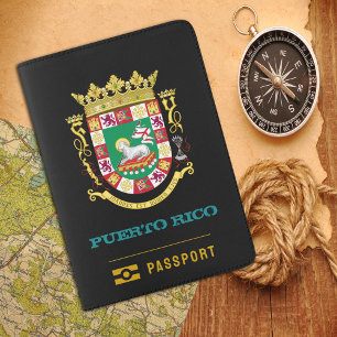Puerto Rico Passport, Puerto Rican emblem, flag Passport Holder