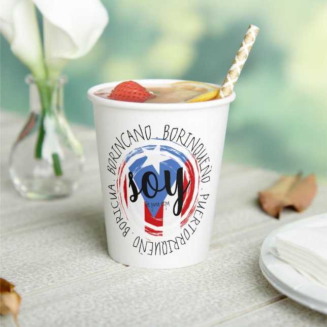 Puerto Rico Patriotic De Pura Cep Paper Cups (Insitu)