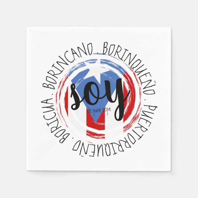 Puerto Rico Patriotic De Pura Cepa Napkins (Front)