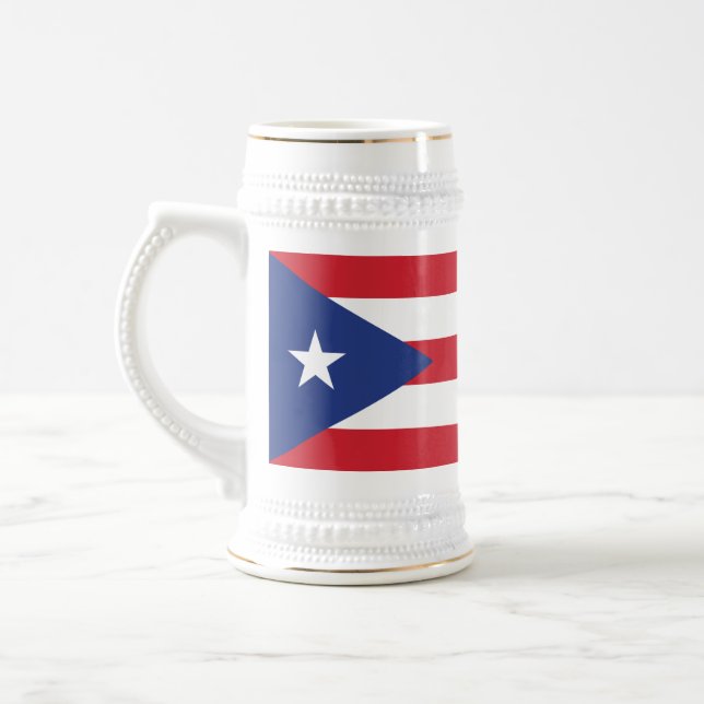 Puerto Rico Plain Flag Beer Stein (Left)