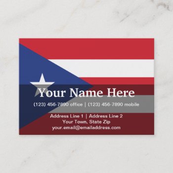 Puerto Rico Plain Flag Business Card by representshop at Zazzle