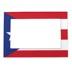 Puerto Rico Plain Flag Magnetic Picture Frame