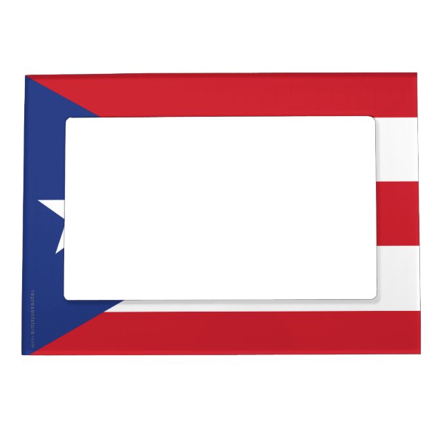 Puerto Rico Plain Flag Magnetic Picture Frame (Front)