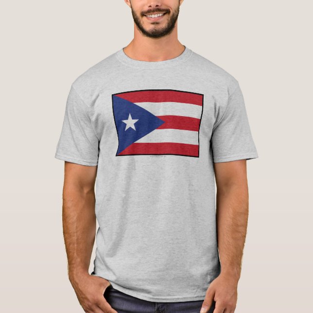 Puerto Rico Plain Flag T-Shirt (Front)